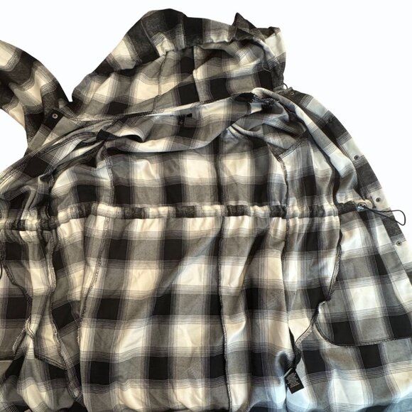 Torrid Plaid Flannel Anorak Jacket Plus Size 1X Hooded Longline Academia Hipster - Picture 9 of 14